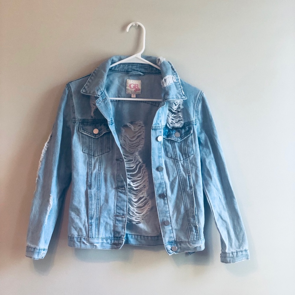 GB girls ripped jean jacket